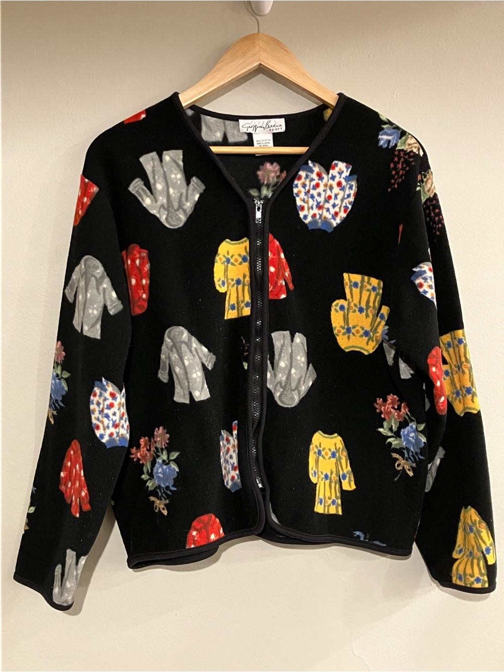 Vintage Geoffrey Beene Sport Blouse Pattern Zip Up Sweater